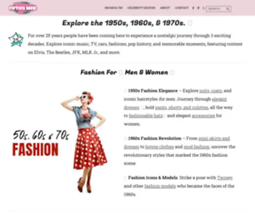 Fiftiesweb.com(Explore 1950s) Screenshot