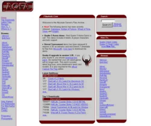 Fileaholic.com(Free Game Demos and Downloads) Screenshot