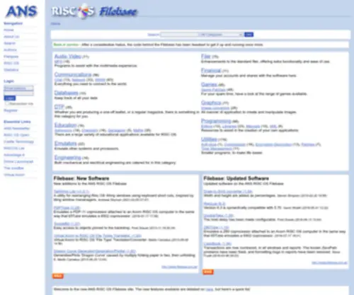 Filebase.org.uk(ANS RISC OS Filebase) Screenshot
