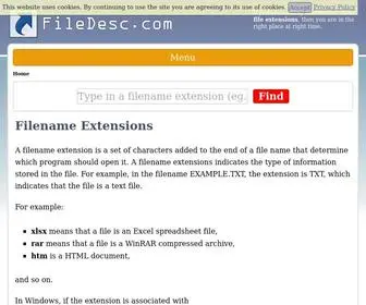 Filedesc.com(Filename Extensions Database) Screenshot