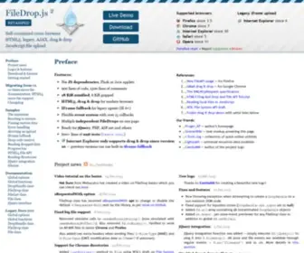 Filedropjs.org(Self-contained cross-browser HTML5, legacy, AJAX, drag & drop JavaScript file upload) Screenshot