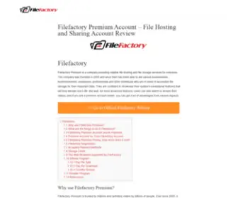 Filefactory.info(Filefactory Premium Hosting and Sharing) Screenshot