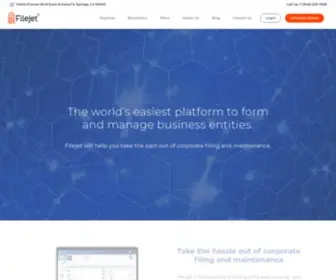 Filejet.com(Entity Formation & Maintenance Simplified®) Screenshot