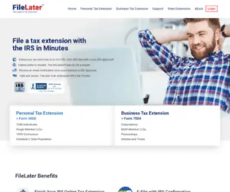 Filelater.com(Online IRS Tax Extension) Screenshot