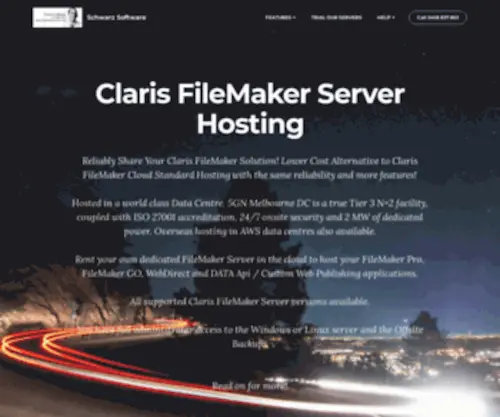 Filemakerhosting.com.au(FileMaker Pro Cloud Hosting) Screenshot