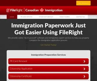 Fileright.ca(Immigration Paperwork Just Got Easier Using FileRight) Screenshot