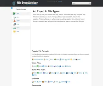 Filetypeadvisor.com(File Type Advisor) Screenshot