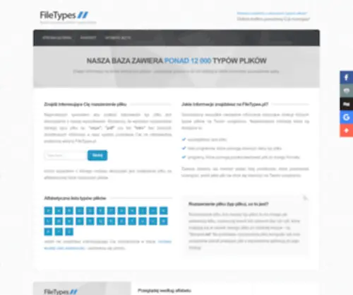Filetypes.pl(Baza rozszerzeń plików i typów plików) Screenshot