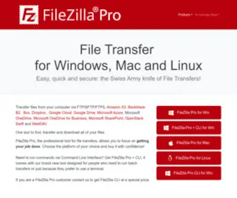 Filezillapro.com(Transfer files seamlessly using all protocols) Screenshot