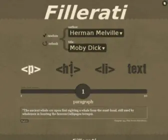 Fillerati.com(Faux Latin is a Dead Language) Screenshot