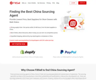 Fillsell.com(China Sourcing Agent) Screenshot