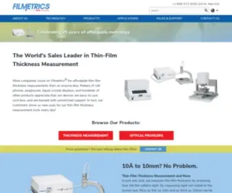 Filmetrics.com(Thin Film Thickness Measurement Systems by Filmetrics) Screenshot