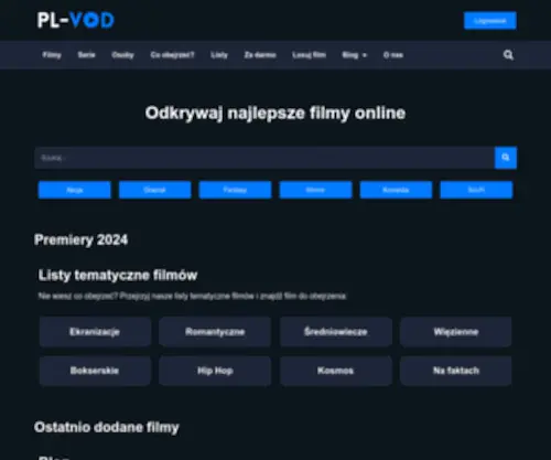 Filmynadzis.pl(Codziennie nowe propozycje polecanych filmów w ośmiu klimatach) Screenshot