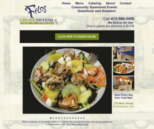 Filosgreek.com(Filos Greek Taverna Restaurant) Screenshot