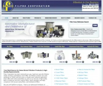 Filpro.com(Industrial Air Filters) Screenshot