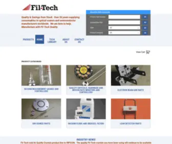 Filtech.com(Quality Quartz Crystals & Thin Film Hardware Manufacturer) Screenshot