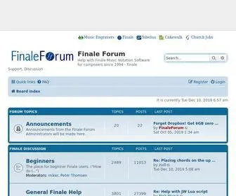 Finaleforum.com(Finale Music Notation Support) Screenshot