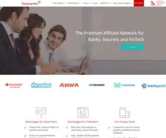 Financeads.com(Exklusive Partnerprogramme der Bereiche Geld und Finanzen) Screenshot