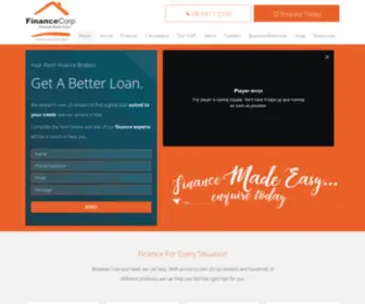Financecorp.com.au(Finance Brokers Perth) Screenshot