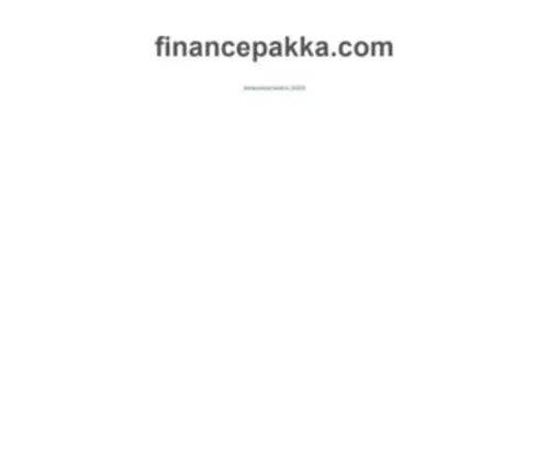 Financepakka.com(This is a default index page for a new domain) Screenshot