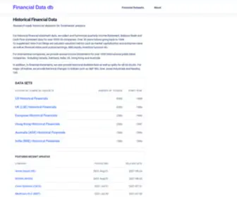 Financialdatadb.com(Download 30 years of quarterly historical financial data for over 6000 tickers) Screenshot