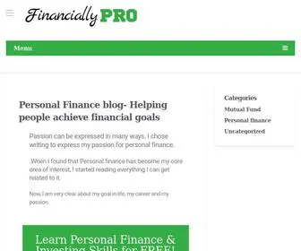 Financiallypro.com(Personal Finance blog) Screenshot