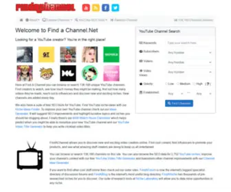 Findachannel.net(At FindAChannel You Can Discover a Whole World of Amazing YouTube Creators) Screenshot