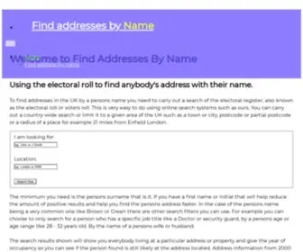 Findaddressesbyname.co.uk(Find UK addresses) Screenshot