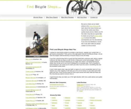 Findbicycleshops.net(Bicycle Shops) Screenshot