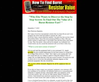 Findburntresistorvalue.com(Burnt resistor) Screenshot