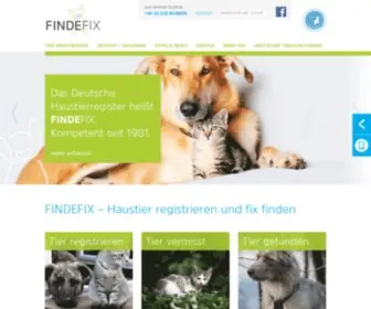 Findefix.com(Haustier registrieren und fix finden) Screenshot