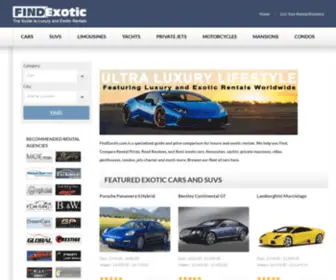 Findexotic.com(Luxury and Exotic Rental such as Cars) Screenshot