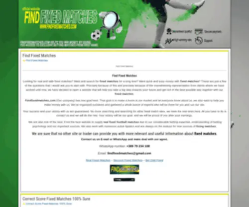 Findfixedmatches.com(Find Fixed Matches) Screenshot