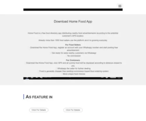 Findhomefood.com(Home Food) Screenshot