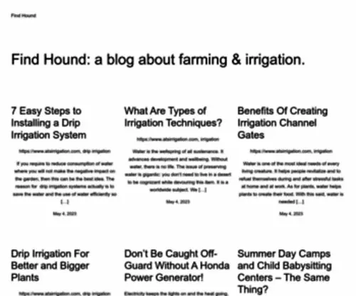 Findhound.com(Farm Irrigation Blog) Screenshot