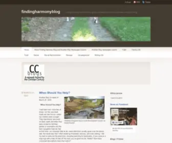 Findingharmonyblog.com(A blog looking for harmony) Screenshot