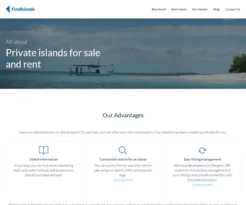 Findislands.com(Private islands for sale and rent) Screenshot