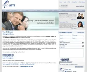 Findlists.com(Make a name for yourself in the digital world) Screenshot