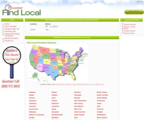 Findlocal-Plumber.com(Find Local Plumbers Directory) Screenshot