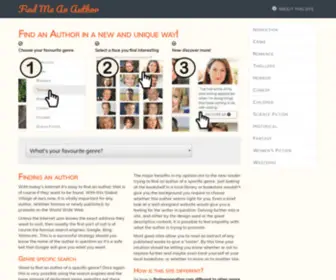 Findmeanauthor.com(Find authors on the internet using a database of genre specific images) Screenshot