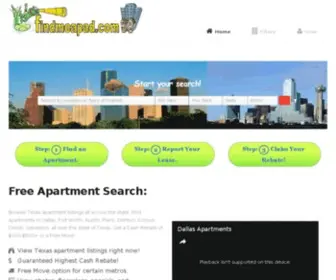 Findmeapad.com(Dallas Apartments) Screenshot