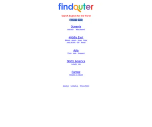 Findouter.com(World Search Engines) Screenshot