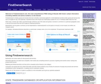 Findownersearch.com(Brand Name and Brand Owner) Screenshot