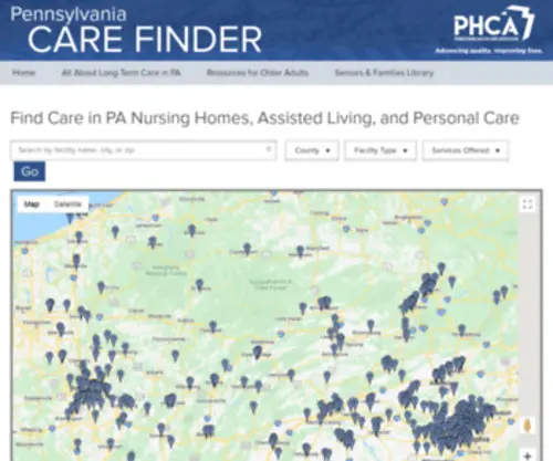 Findpacare.org(Find Care in PA Nursing Homes) Screenshot