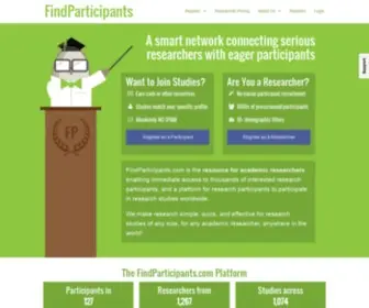 Findparticipants.com(Research participants) Screenshot
