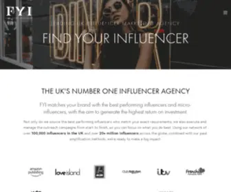 Findyourinfluencer.co.uk(Find Your Influencer) Screenshot