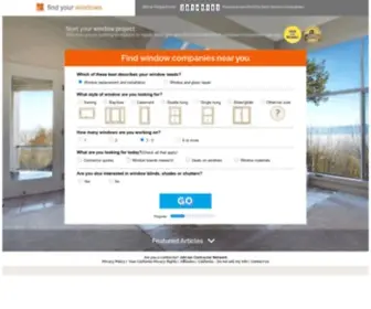 Findyourwindows.com(Find local home window prices by zip code) Screenshot