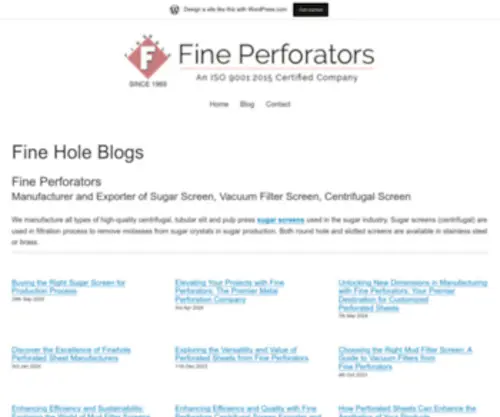 Fineholeindia.wordpress.com(Fine Perforators) Screenshot