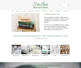 Finelinen.co.za(We do our very best to ensure we provide the finest linen collections) Screenshot