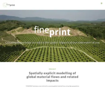 Fineprint.global(Creating knowledge to reduce the global impacts of our raw material use) Screenshot